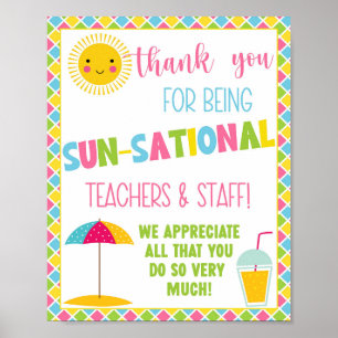 Zeichen für die Bewertung von Sun-Sational-Lehrern Poster