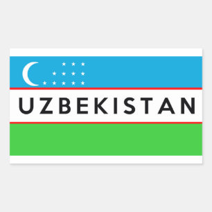 Zeichen für die Flagge in Usbekistan Rechteckiger Aufkleber