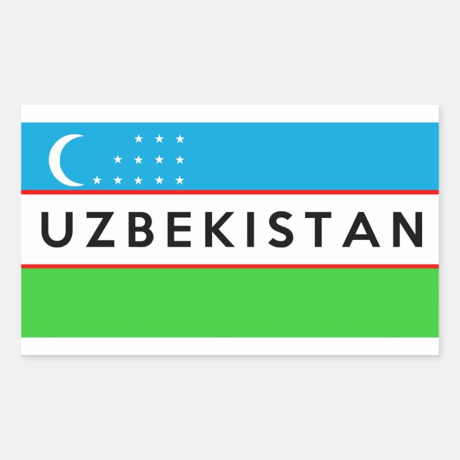 Zeichen für die Flagge in Usbekistan Rechteckiger Aufkleber (Vorderseite)