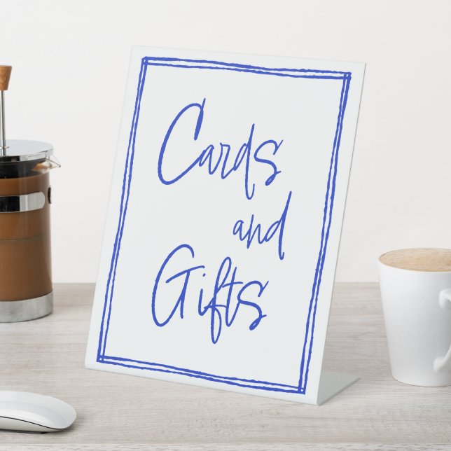 Zeichen für handgezeichnete Karten und Geschenke Sockelschild (In SItu)