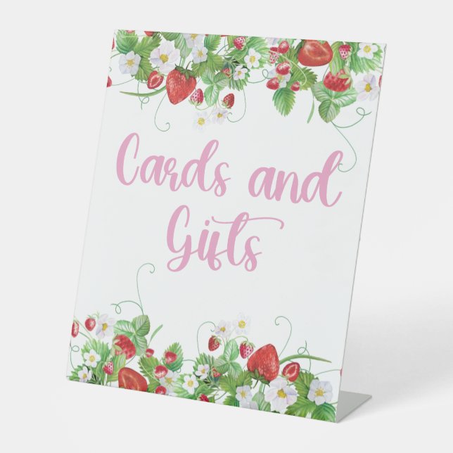 Zeichen für Karten und Geschenke | ErdbeerBaby-Dus Sockelschild (Vorderseite)