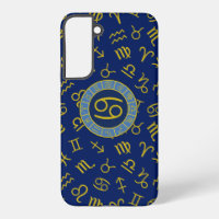 Zeichen für Krebs Zodiac+Astrologie Muster Gold+Bl