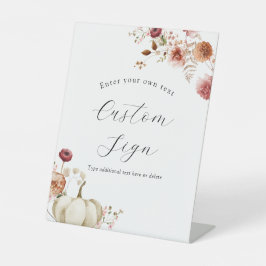 Zeichen für Kürbis und Burgundy-Floral Sockelschild