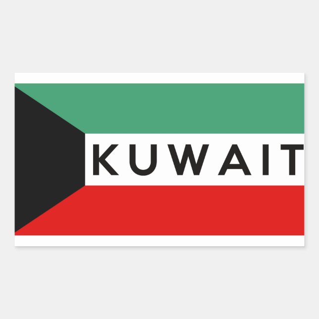 Zeichen für kuwait-Land Rechteckiger Aufkleber (Vorderseite)