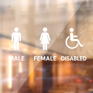 Zeichen für männliche und weibliche Restraumtür Fensteraufkleber