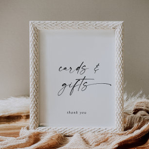 Zeichen für moderne Skriptkarten und Geschenke Poster