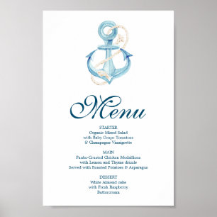 Zeichen für Nautische Marine oder Bar Menu Poster