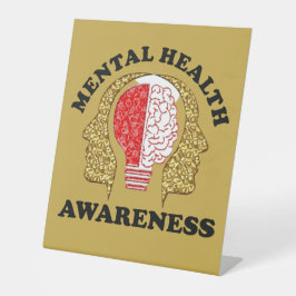 Zeichen für psychische Gesundheit Sockelschild
