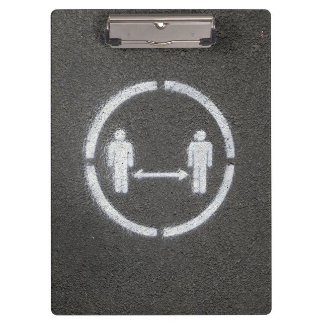 Zeichen für soziale Distanzierung Klemmbrett (Vorderseite)