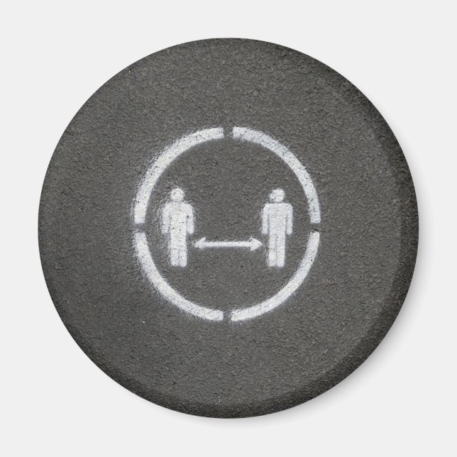 Zeichen für soziale Distanzierung Magnet (Vorne)
