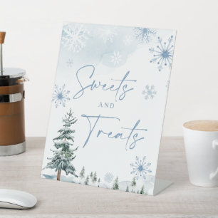 Zeichen für Süßigkeiten und Leckereien, blaues Tab Sockelschild