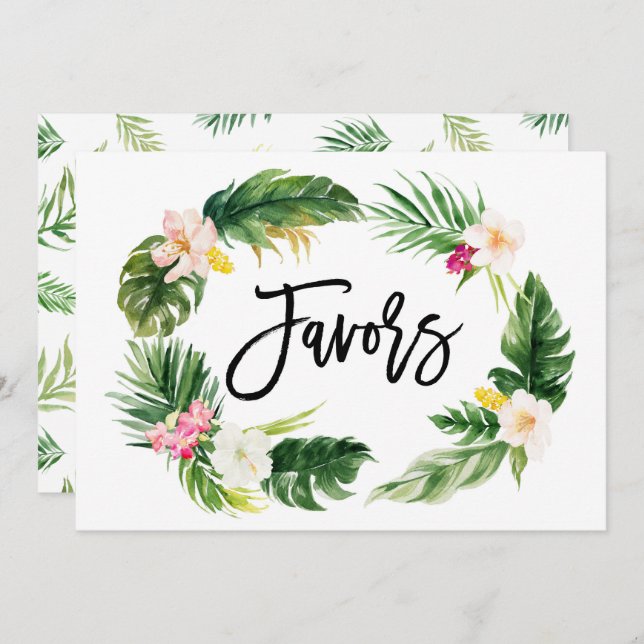 Zeichen für tropische Blütendärme Einladung (Vorne/Hinten)