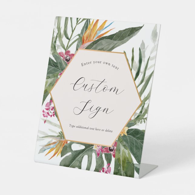Zeichen für tropischen, benutzerdefinierten Text Sockelschild (Vorderseite)
