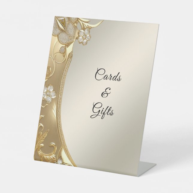 Zeichen für Verzierte Blumentabletten Sockelschild (Vorderseite)