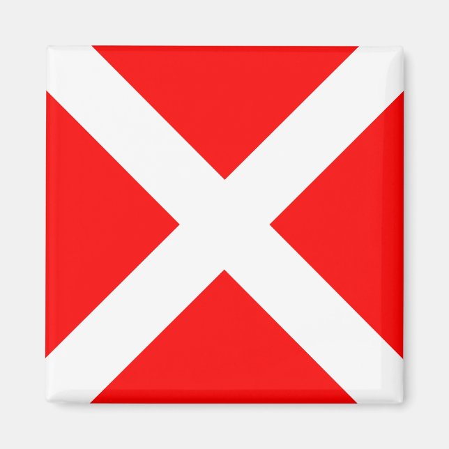 Zeichen für vier nautische Alphabete Magnet (Vorne)