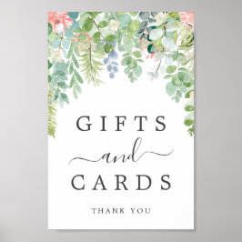 Zeichen für weiche Grünpflanzen Poster