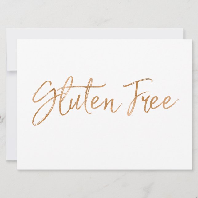 Zeichen "glutenfrei" | Stilvolle Goldene Rose Lett Einladung (Vorderseite)