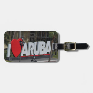 Zeichen "I Liebe Aruba", Fotografie, Gepäckanhänger