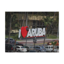 Zeichen "I Liebe Aruba", Fotografie, Postkarte