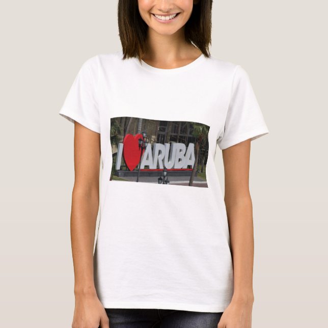 Zeichen "I Liebe Aruba", Fotografie, T - Shirt (Vorderseite)