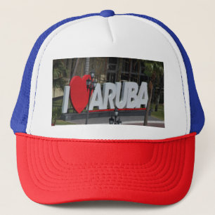 Zeichen "I Liebe Aruba", Fotografie, Truckerkappe