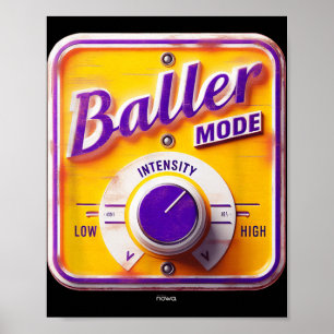 Zeichen im Leermodus - Basketballstärke Lila Poster