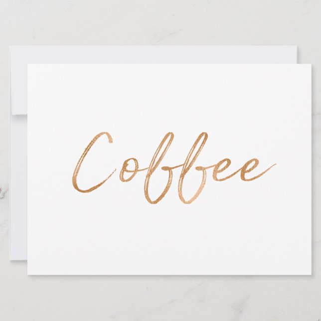 Zeichen "Kaffee" | Stilvolle Gold Rose Handschrift (Vorderseite)