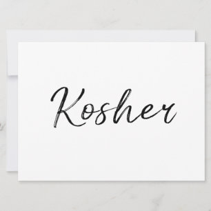 Zeichen "Kosher"   Stilvolle Handschrift