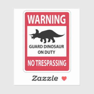 Zeichen "No Trespassing" (Triceratops) Aufkleber