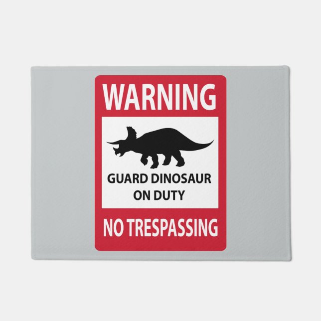 Zeichen "No Trespassing" (Triceratops) Fußmatte (Vorderseite)