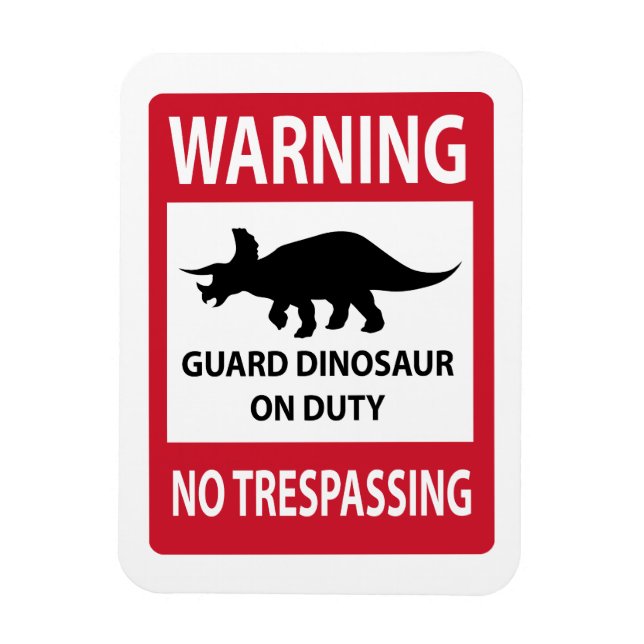Zeichen "No Trespassing" (Triceratops) Magnet (Vertikal)