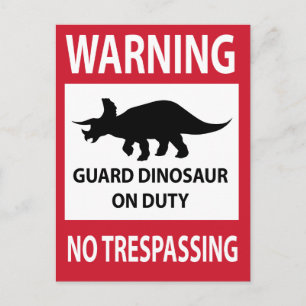 Zeichen "No Trespassing" (Triceratops) Postkarte