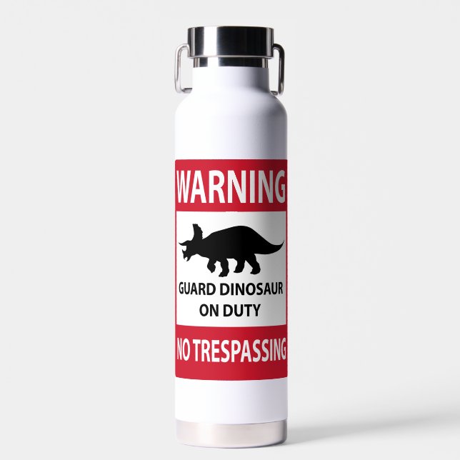 Zeichen "No Trespassing" (Triceratops) Trinkflasche (Vorne)