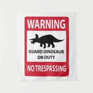Zeichen "No Trespassing" (Triceratops) Wandteppich