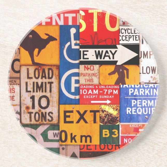 Zeichen Sandstein Untersetzer (Vorne)