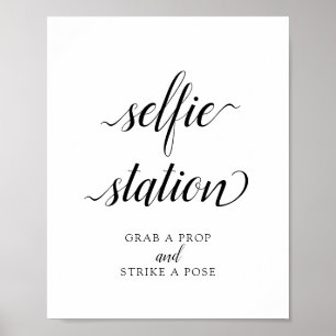 Zeichen "Selfie Station" für Kalligrafie Poster