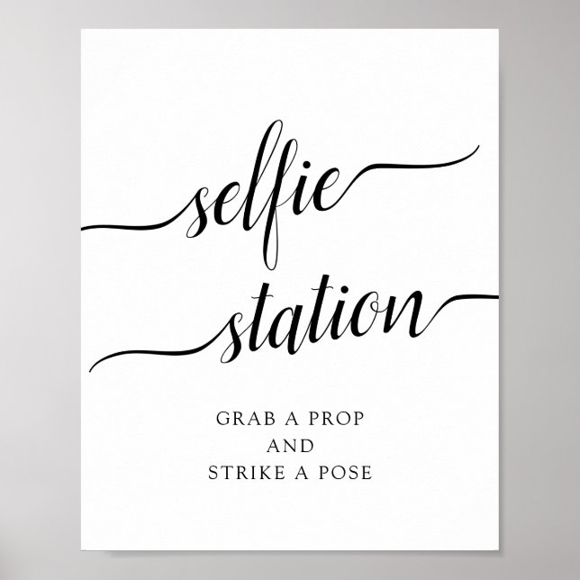 Zeichen "Selfie Station" für Kalligrafie Poster (Vorne)