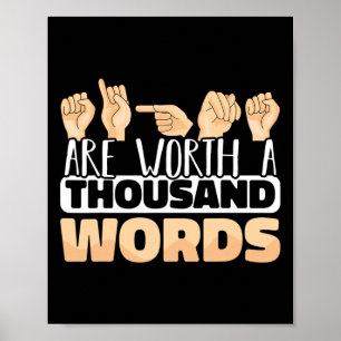 Zeichen sind mehr als tausend Worte ASL American S Poster