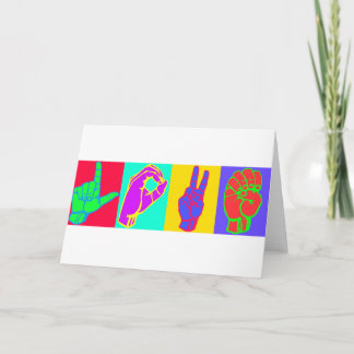 Zeichen-Sprachen-LIEBE Feiertagskarte