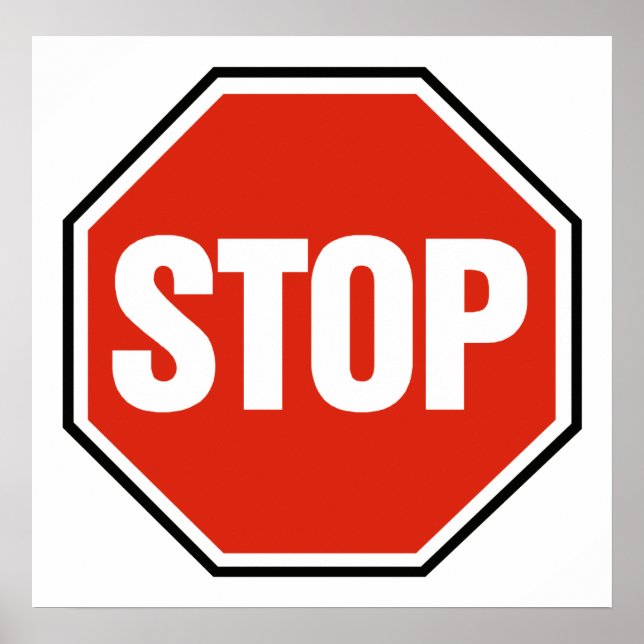 Zeichen "STOP" Poster (Vorne)