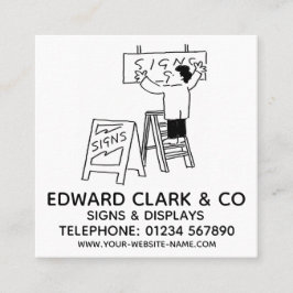 Zeichen und Anzeigen Quadratische Visitenkarte