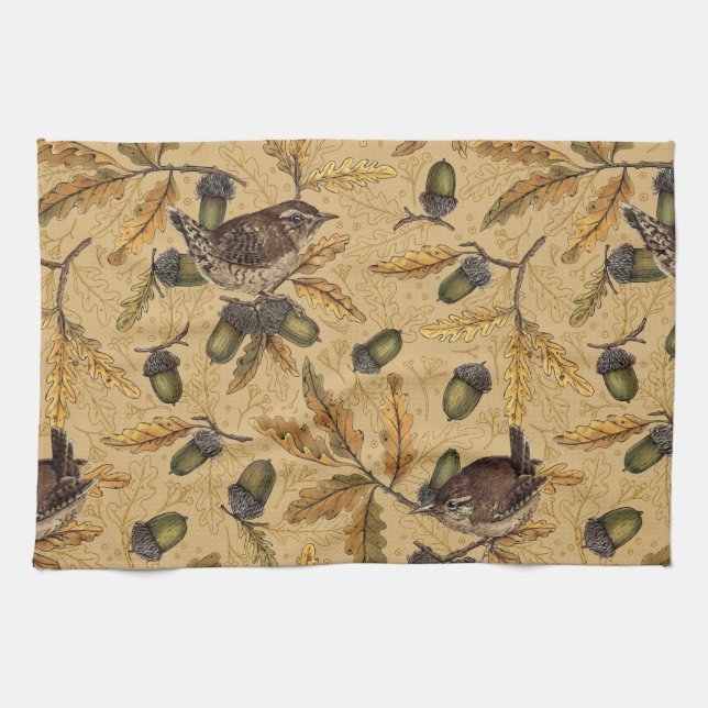 Zeichen und Eicheln auf Honig Geschirrtuch (Horizontal)