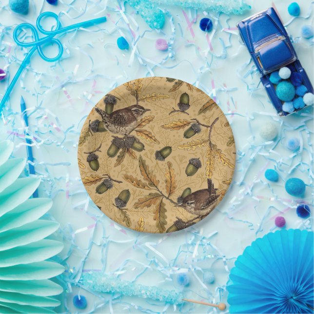 Zeichen und Eicheln auf Honig Pappteller (Party)