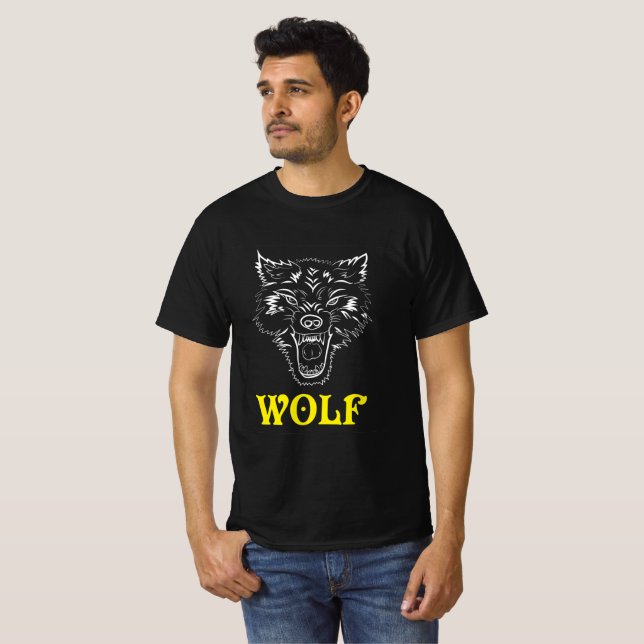 Zeichen und Symbol des Wolf-Logos T-Shirt (Vorne ganz)
