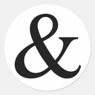 Zeichen und Zeichen von Ampersand Runder Aufkleber