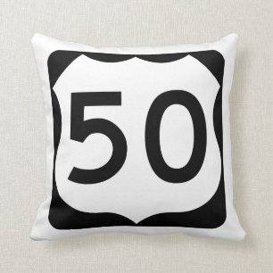 Zeichen US-Weg-50 Kissen