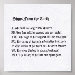 Zeichen von der Erde Poster