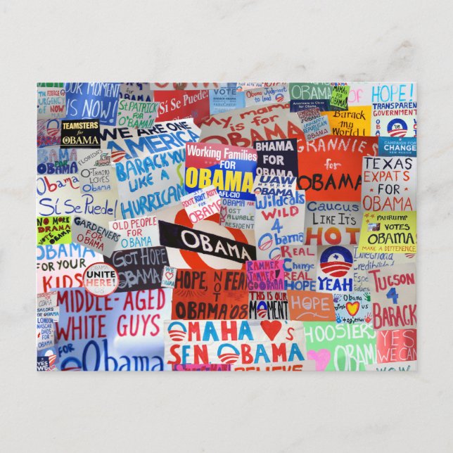 Zeichen von Hoffnungobama-Postkarte Postkarte (Vorderseite)