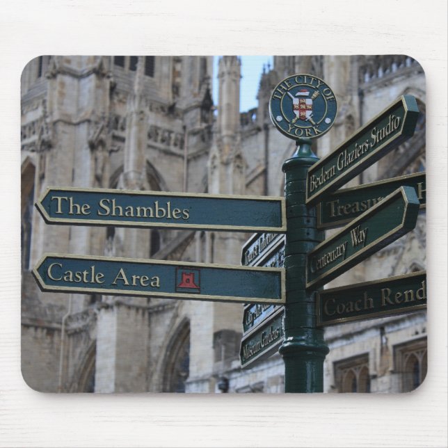 Zeichen vor York-Münster - York, England Mousepad (Vorne)