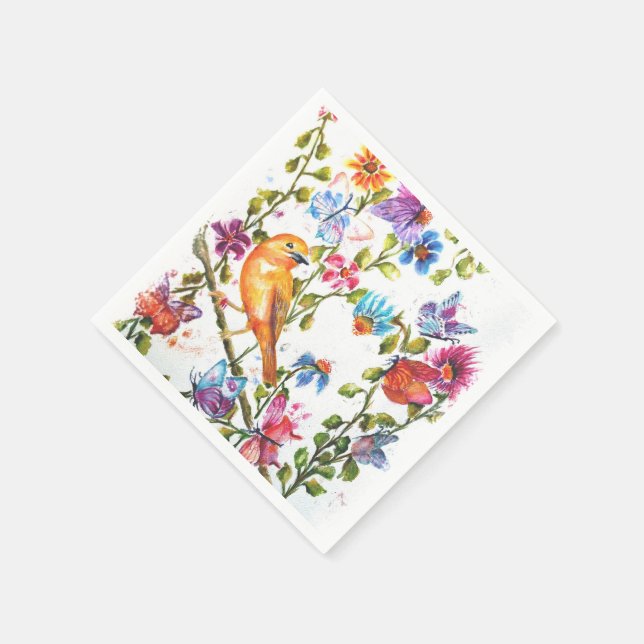 ZEICHENDRUCKER GLEICHZEITIGE BIRD PAPIERNAPKINE SERVIETTE (Ecke)